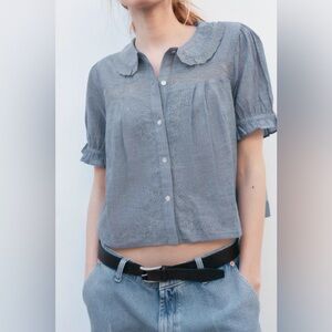 ZARA FLORAL EMBROIDERY SHIRT